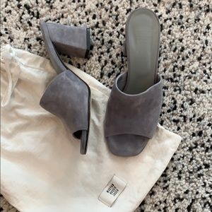 Maryam Nassir Zadeh gray suede Mar mules 37.5